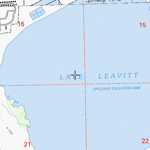 Topographic Map of Lake Leavitt, CA