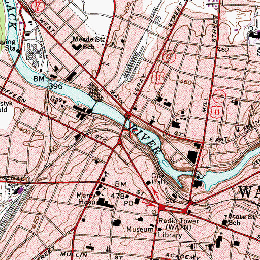 Topographic Map of Guilfoyle Ambulance Service, NY