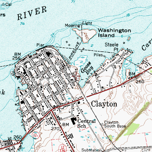 Topographic Map of Thousand Islands Emergency Rescue Service, NY