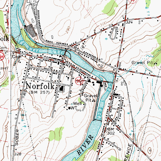 Topographic Map of Norfolk Volunteer Rescue Squad, NY