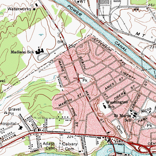 Topographic Map of Seaway Valley Ambulance Service, NY