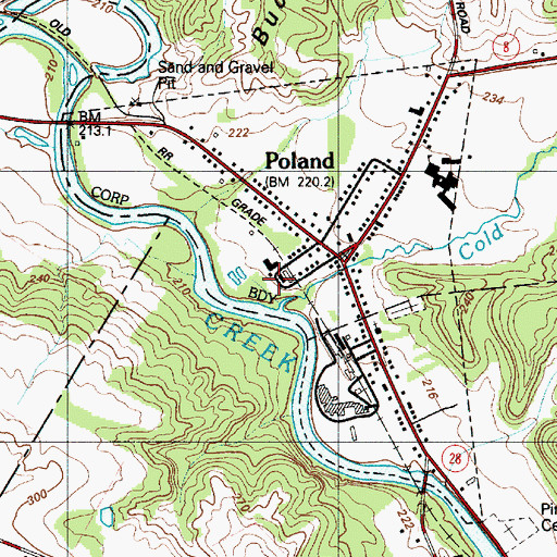 Topographic Map of Kuyahoora Valley Ambulance Corps, NY