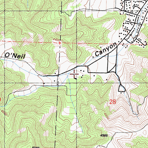 Topographic Map of Lebec Oaks Ranch, CA