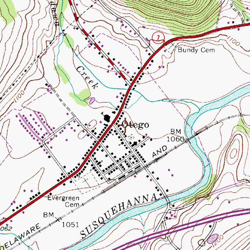 Topographic Map of Otego Emergency Squad, NY