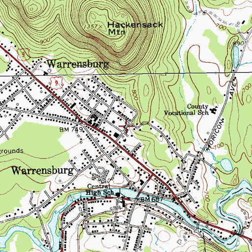 Topographic Map of Warrensburg Emergency Medical Services, NY