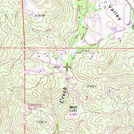 Topographic Map of Lee Valley, CA