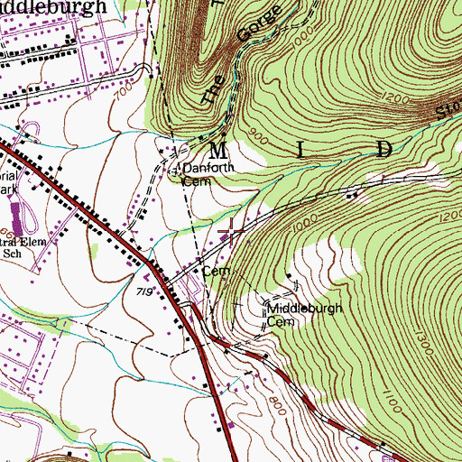 Topographic Map of Middleburgh Emergency Volunteer Ambulance Corps, NY