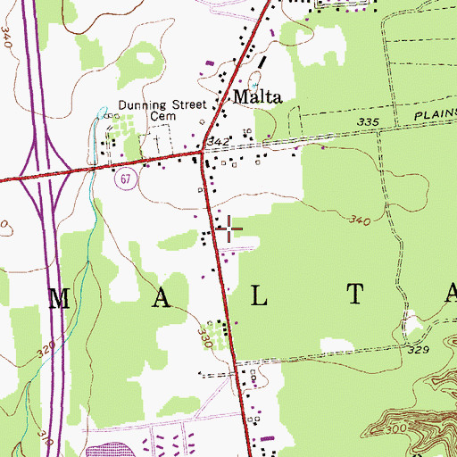 Topographic Map of Malta Ambulance Corps, NY