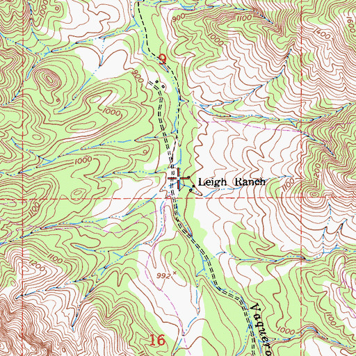 Topographic Map of Leigh Ranch, CA