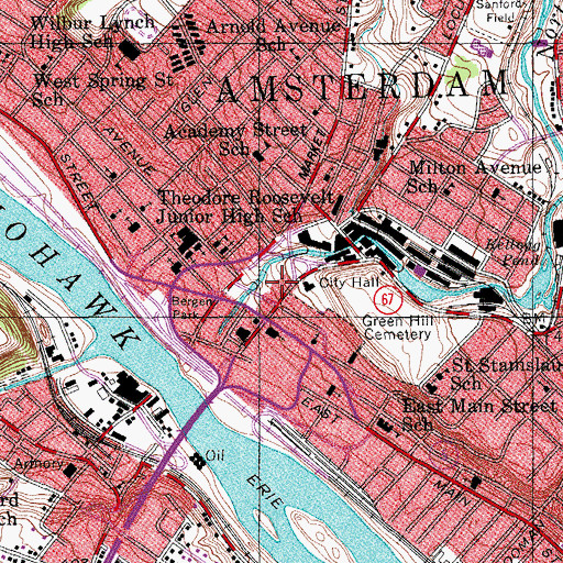 Topographic Map of Greater Amsterdam Volunteer Ambulance Corps, NY