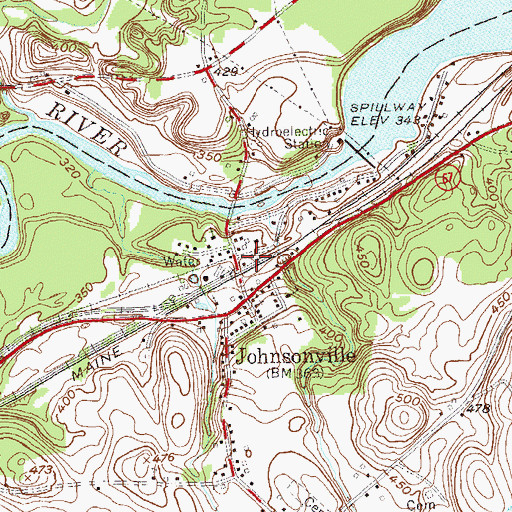 Topographic Map of Johnsonville Volunteer Ambulance Service, NY