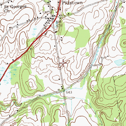 Topographic Map of Pittstown Volunteer Emergency Corps, NY