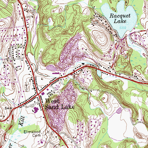 Topographic Map of Sand Lake Ambulance, NY