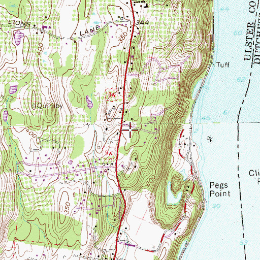 Topographic Map of Marlborough Volunteer Ambulance Corps, NY