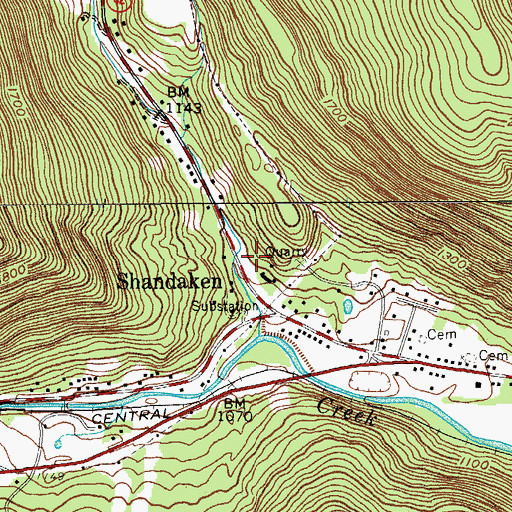 Topographic Map of Shandaken Ambulance Service, NY