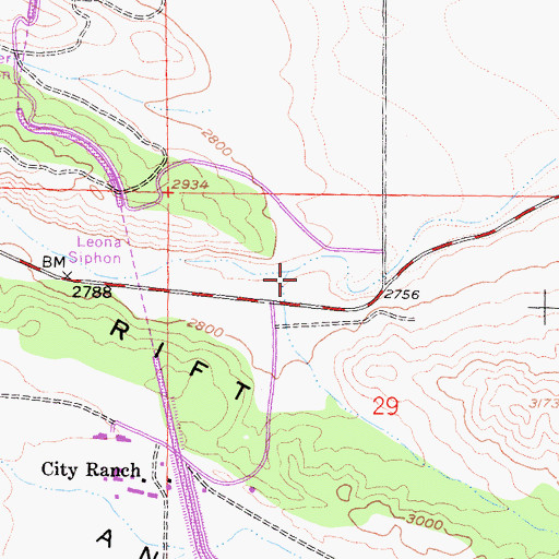 Topographic Map of Leona Valley, CA