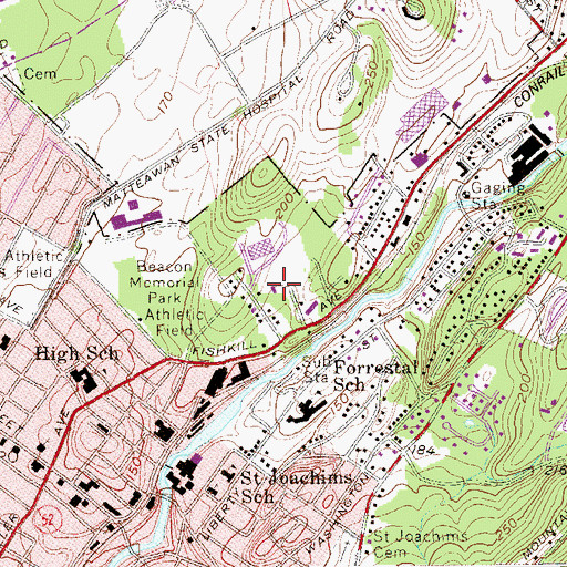 Topographic Map of Beacon Volunteer Ambulance Corps, NY