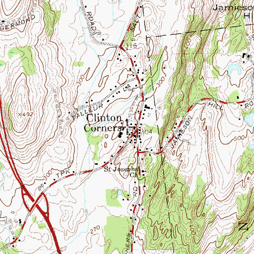 Topographic Map of East Clinton Rescue Squad, NY