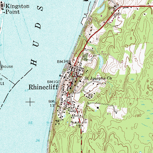 Topographic Map of Rhinecliff Rescue Squad, NY