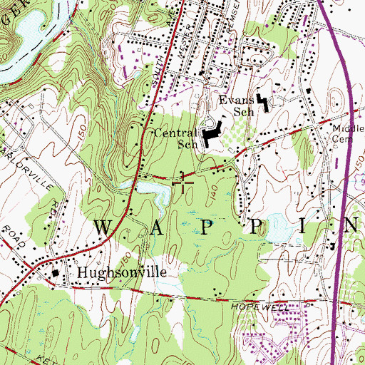 Topographic Map of Wappinger Emergency Services Facility, NY