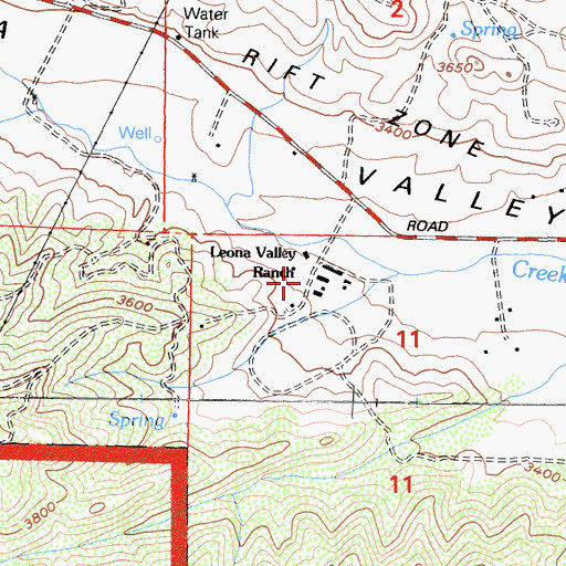 Topographic Map of Leona Valley Ranch, CA