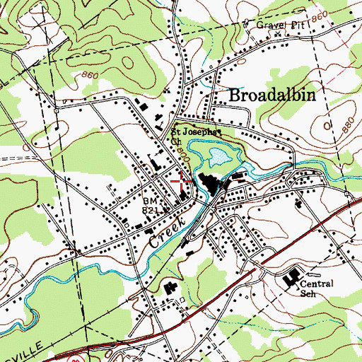 Topographic Map of Broadalbin Volunteer Ambulance Corps, NY