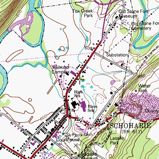 Topographic Map of Scho Wright Ambulance Service, NY