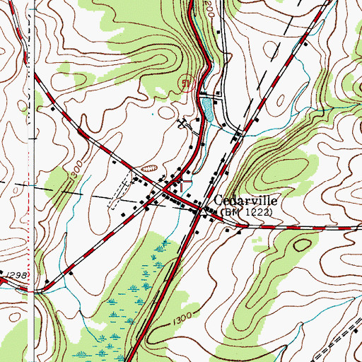 Topographic Map of Cedarville Ambulance, NY