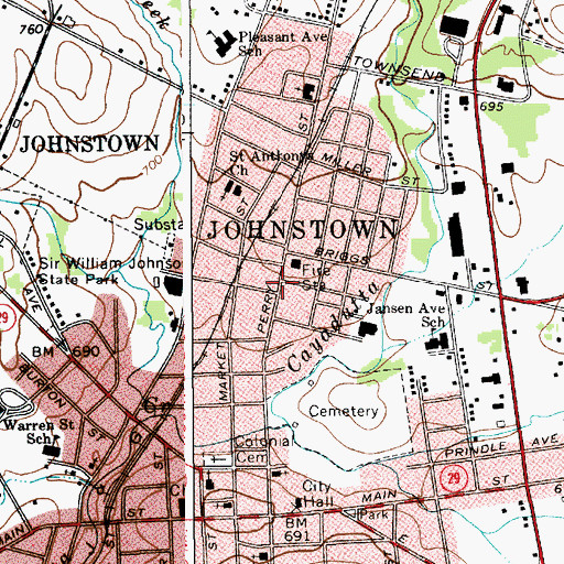 Topographic Map of Johnstown Area Volunteer Ambulance Corps, NY