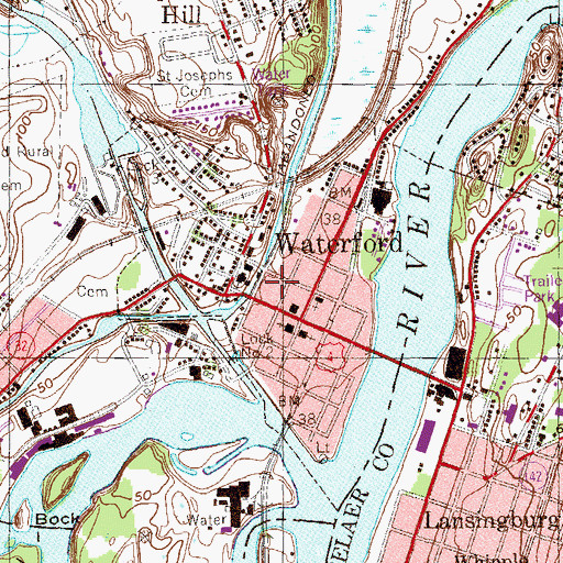 Topographic Map of Waterford Rescue Squad, NY
