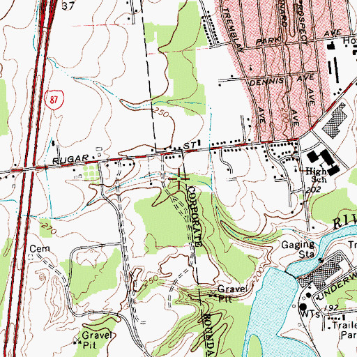 Topographic Map of Varin's Ambulance Service, NY