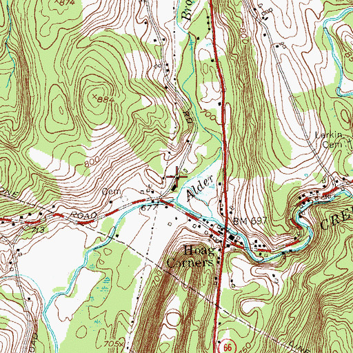 Topographic Map of Hoags Corner Volunteer Ambulance, NY