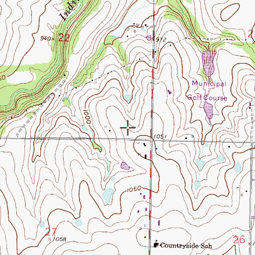 Topographic Map of University of Kansas - Edwards Campus, KS