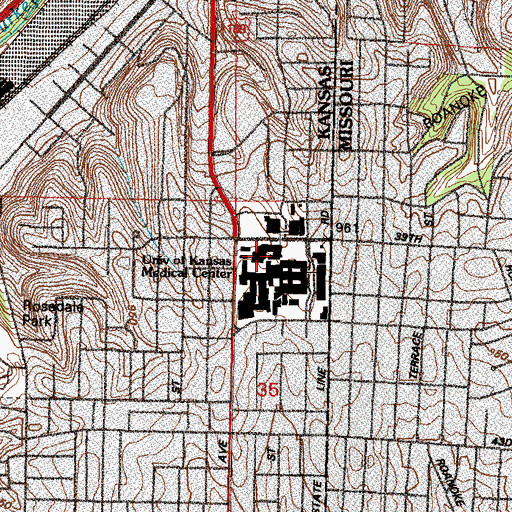 Topographic Map of University of Kansas - School of Medicine, KS