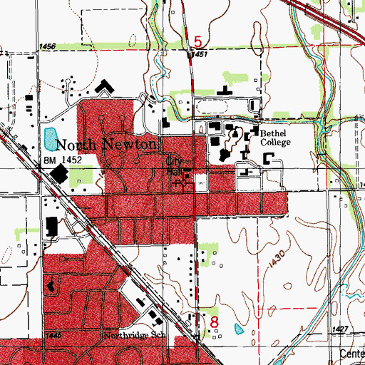 Topographic Map of Associated Mennonite Biblical Seminary - Great Plains Extension, KS