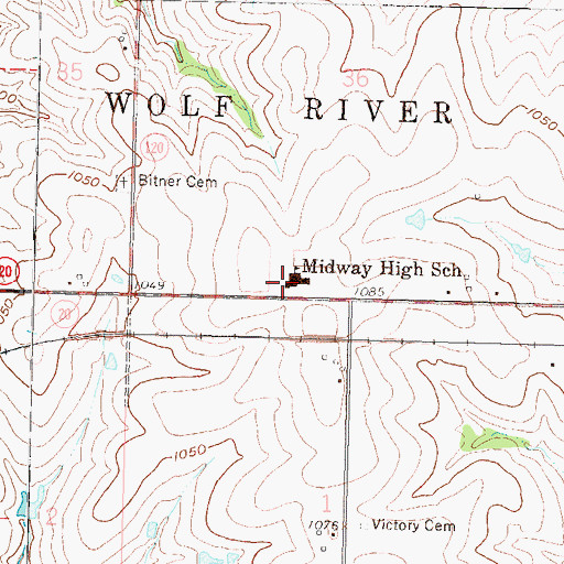Topographic Map of Doniphan West Middle School, KS