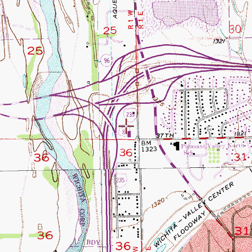Topographic Map of Word of Life Preschool and Childcare Center North, KS