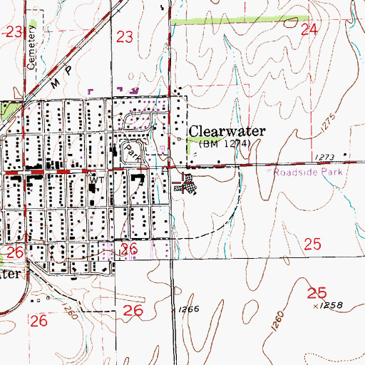 Topographic Map of Clearwater Intermediate Center, KS