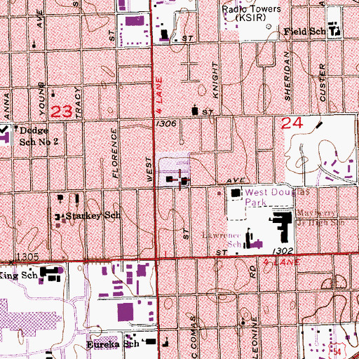 Topographic Map of Xenon International Academy, KS