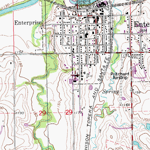 Topographic Map of Great Plains Academy, KS