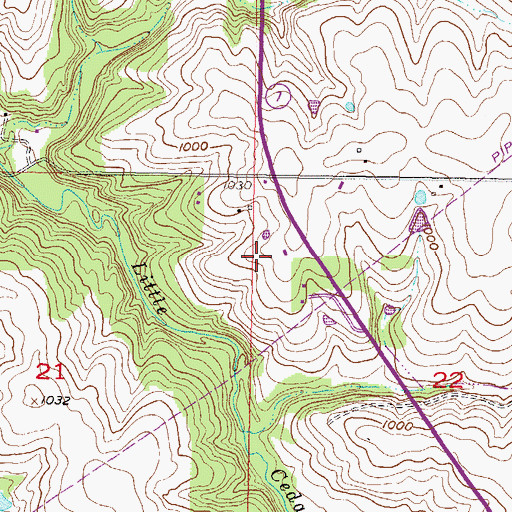 Topographic Map of Olathe Christian School, KS