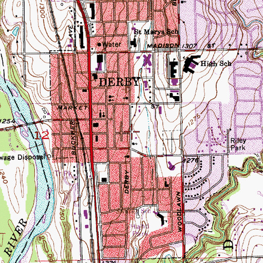 Topographic Map of Faith Lutheran School, KS