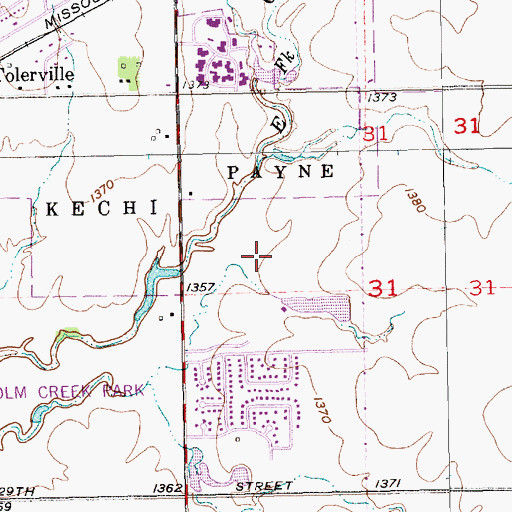 Topographic Map of Annoor Islamic School, KS