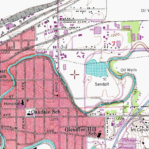 Topographic Map of Lakewood Middle School, KS