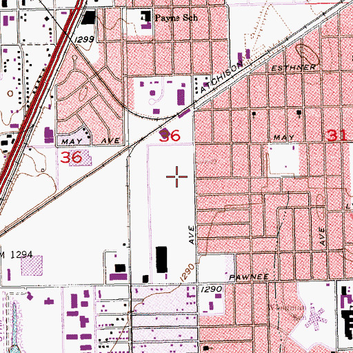 Topographic Map of Wichita Technical Institute, KS