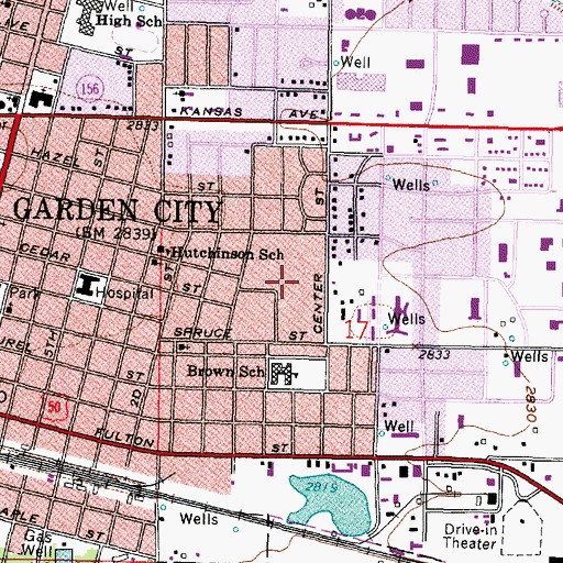 Topographic Map of Russell Child Development Center, KS
