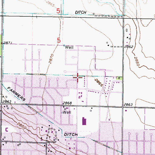 Topographic Map of High Plains Christian School, KS