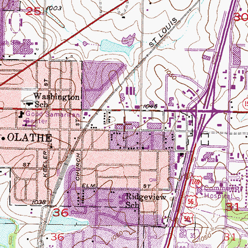 Topographic Map of Xenon International Academy, KS