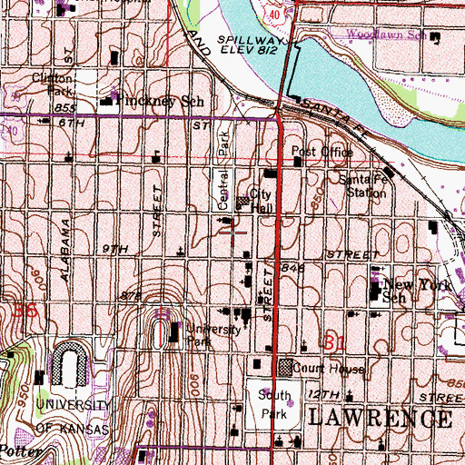 Topographic Map of Century School, KS