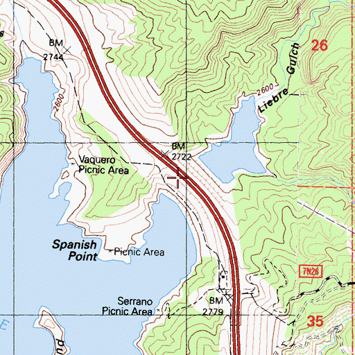 Topographic Map of Liebre Gulch, CA